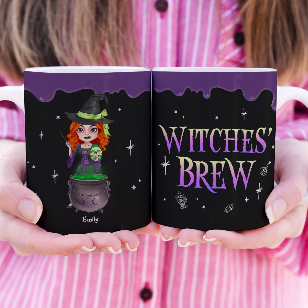 Witch's Brew, Gift For Witches, Personalized Mug, Edge To Edge Witch Squad Mug, Halloween Gift - Coffee Mug - GoDuckee