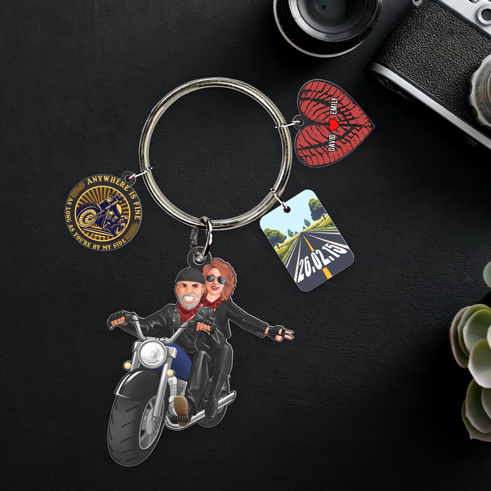 Personalized Gifts For Biker Couple Keychain 04toqn210624da - Keychains - GoDuckee