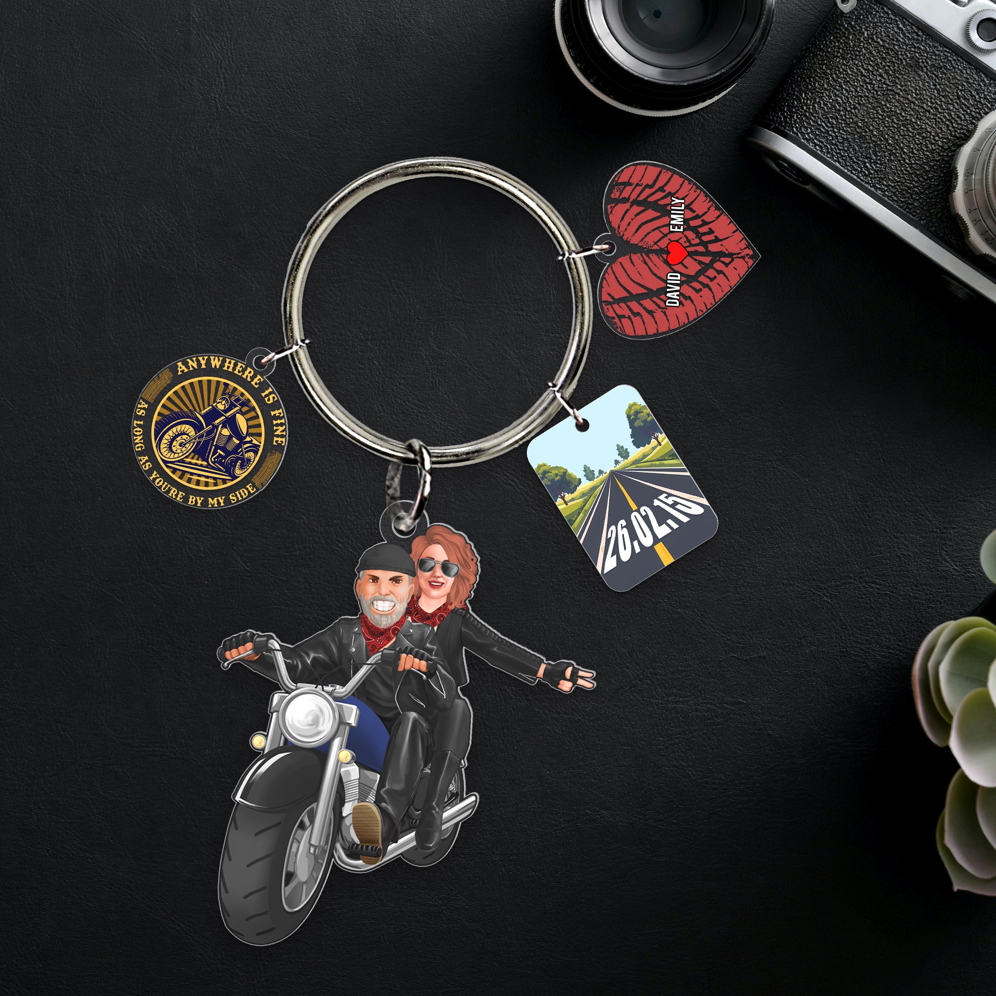 Personalized Gifts For Biker Couple Keychain 04toqn210624da - Keychains - GoDuckee