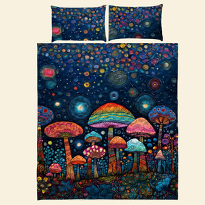 Colorful Mushroom Quilt Bedding Set Special Line 01TOMH171224 - Blanket - GoDuckee