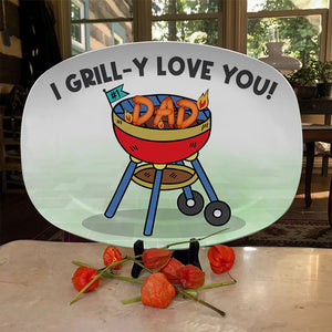 I Grill-y Love You, Personalized Grilling Family Resin Plate - Resin Plate - GoDuckee