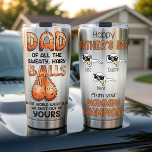 Funny Dad Balls Tumbler - Personalized Gift For Dads 06OHQN290526 - Tumbler Cup - GoDuckee