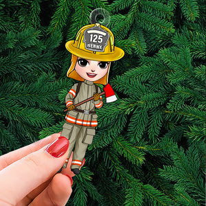 Personalized Gift For Firefighter Christmas Ornament 02ACTN141124HH - Ornament - GoDuckee