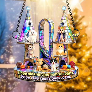 Furry Overlords Suncatcher Ornament - Personalized Christmas Gifts For Cat Lovers 06tgqn290725 - Ornament - GoDuckee