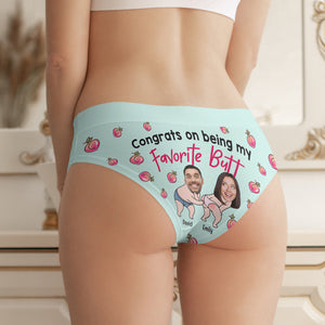 Custom Photo Gifts For Couple Women's Briefs Congrats On - Boxers & Briefs - GoDuckee