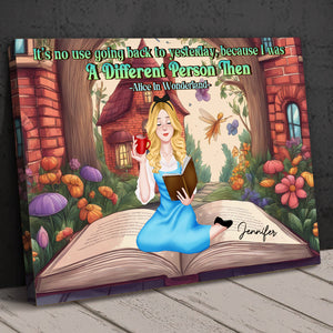 Gift For Book Lover, Personalized Poster, Girl Reading Book Canvas Print 04HTHN261223PA - Poster & Canvas - GoDuckee