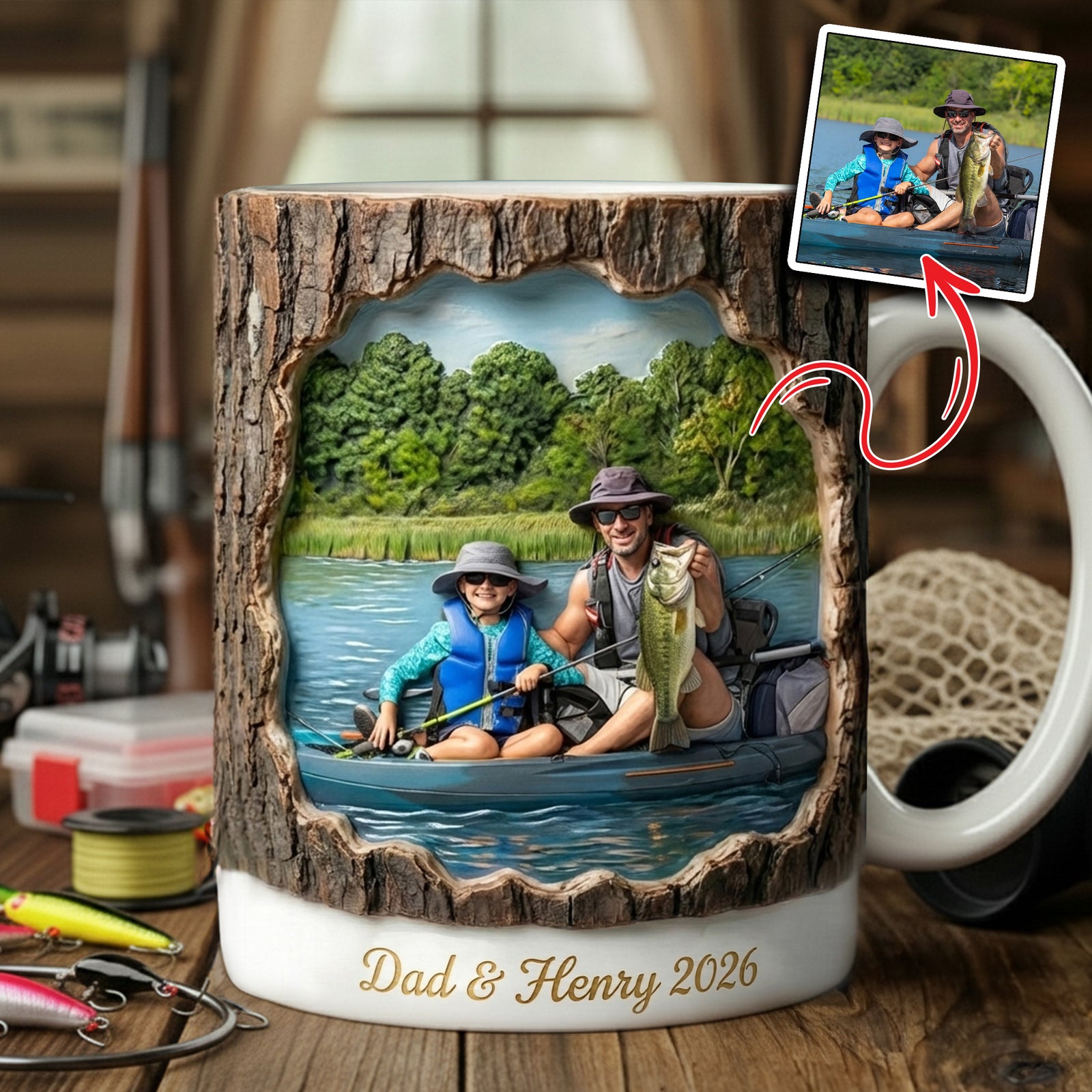 Fishing Coffee Mug Custom Photo Gifts For Fishing Lovers 03HULU311225 - Coffee Mug - GoDuckee