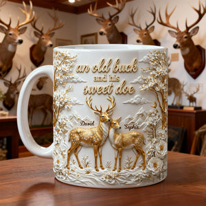 Precious Deer & Doe Couple Coffee Mug, Personalized Gifts For Couple 05qhlu210126 - Coffee Mug - GoDuckee