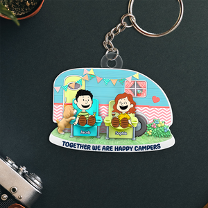Personalized Gifts For Couple Keychain 05ohpu130125pa Happy Campers Couple - Keychains - GoDuckee