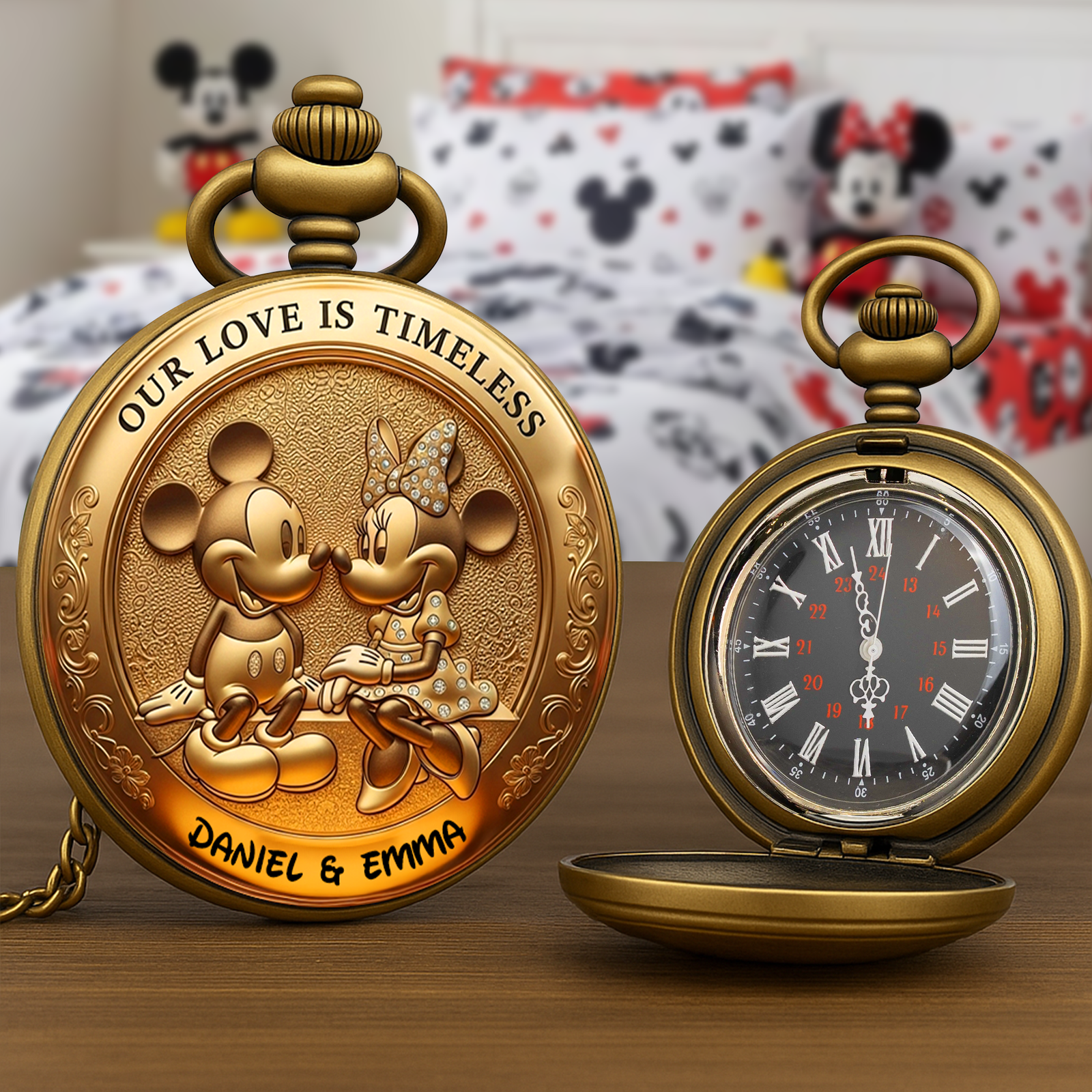 Love Is Timeless Pocket Watch - Personalized Gift For Couple 02TOLU230625 - Pocket Watch - GoDuckee