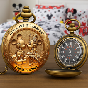Love Is Timeless Pocket Watch - Personalized Gift For Couple 02TOLU230625 - Pocket Watch - GoDuckee