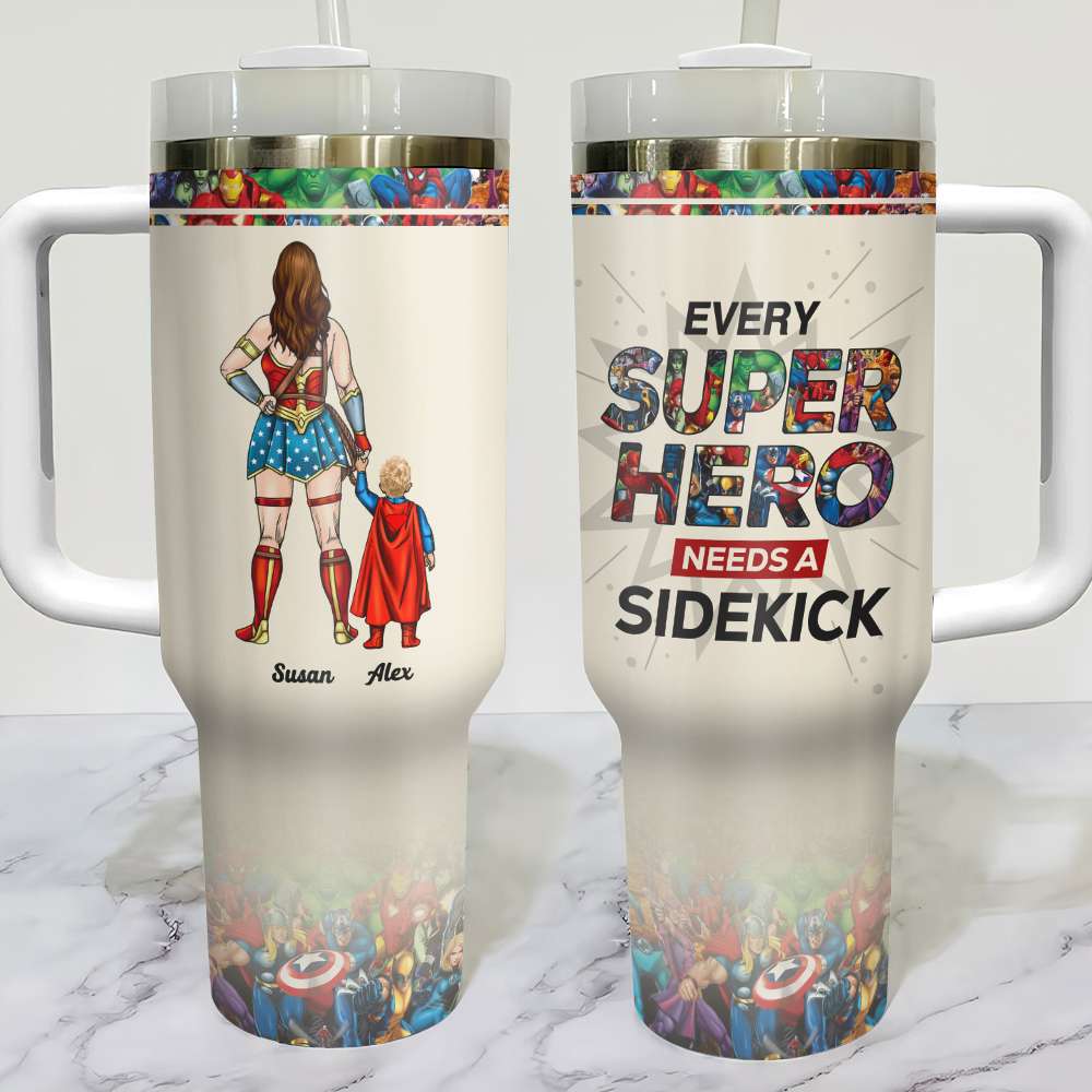 Personalized Gifts For Mom Tumbler Every Superhero Needs A Sidekick 03QHHN250324PA - Tumbler Cups - GoDuckee