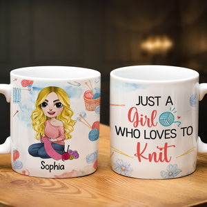 Personalized Gifts For Knitting Lover Coffee Mug 04hudc290724hh Beautiful Girl Knitting At Home - Coffee Mug - GoDuckee