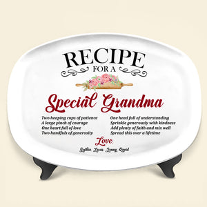 Recipe For A Special Grandma Personalized Resin Plate, Gift For Grandma - Resin Plate - GoDuckee