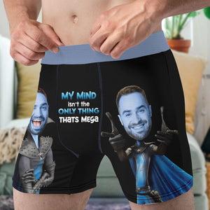 Custom Photo Gifts For Couple Men's Boxers My Mind Isn't The Only Thing Thats Mega 04TOHN250124 - Boxers & Briefs - GoDuckee