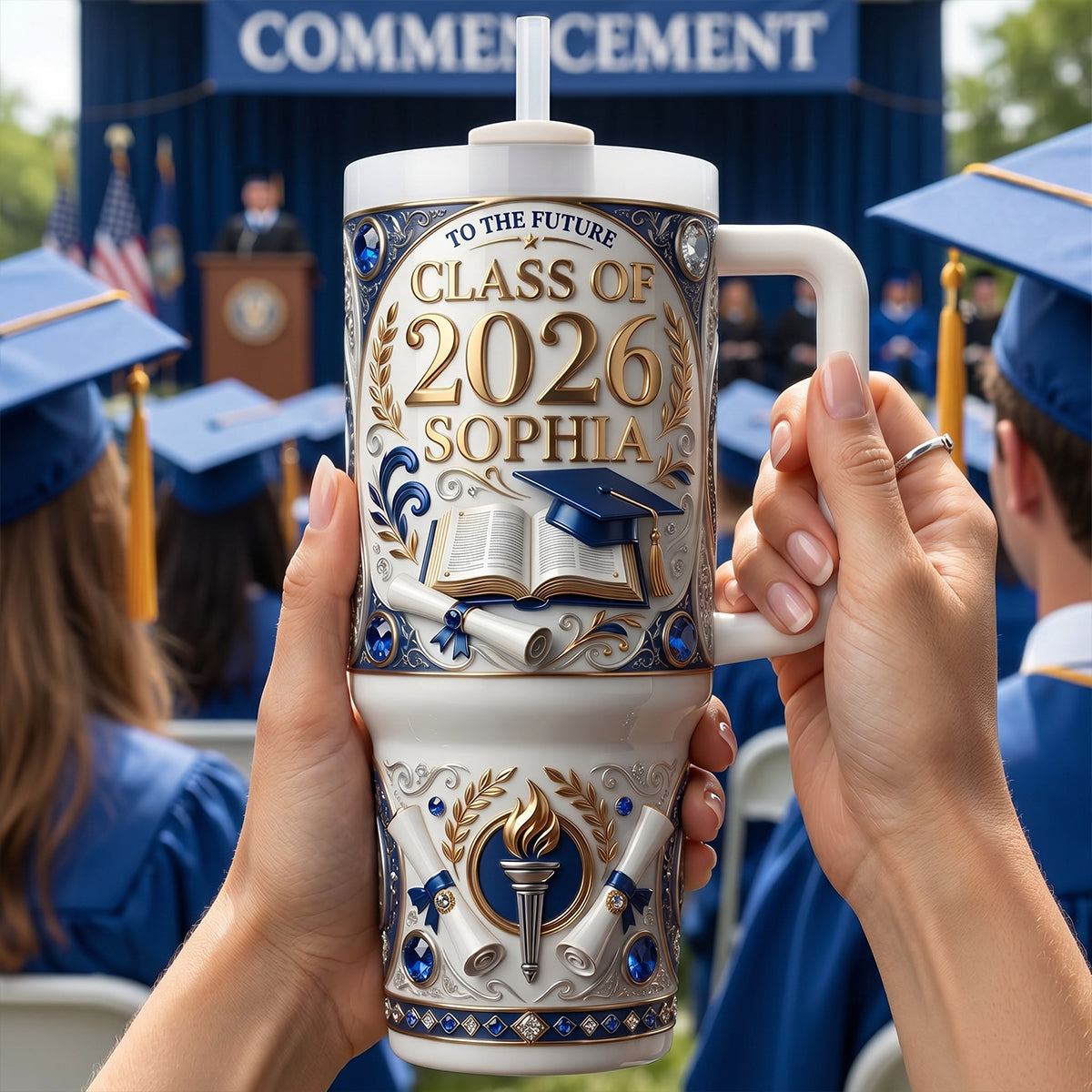 Class Of 2026 Tumbler Handle - Personalized Graduation Gifts 04TYTN300426 - Tumbler Cup - GoDuckee