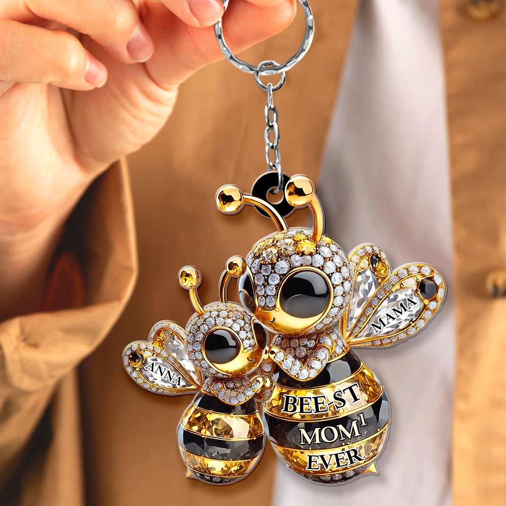 Personalized Gifts For Bee Mom Keychain Bee-st Mom 01TGDT310325 - Keychains - GoDuckee