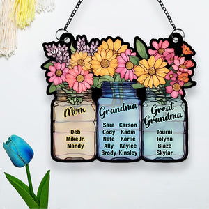 Personalized Gifts For Mom Suncatcher Window Hanging Ornament 03HUDT020524 - Ornaments - GoDuckee