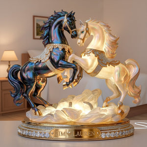 Luxury Horse Couple Light Box - Personalized Gifts For Couple & Horse Lover 06QHLU281125 - Light Box - GoDuckee