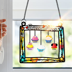 Personalized Gifts For Mom Window Hanging Suncatcher, Sweet Cupcakes 04OHLU190225 - Ornament - GoDuckee