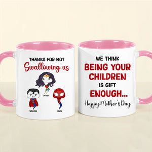 Personalized Gifts For Mom Coffee Mug Thanks For Not Swallowing Us 06NADT270324HA - Coffee Mugs - GoDuckee