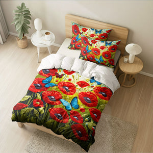 Gifts For Poppy Lover Quilt Bed Set Poppy Flowers 05HUMH200125 - Blanket - GoDuckee