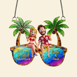 Personalized Gifts For Couple Suncatcher Ornament, Tropical Vacation 01tgtn220725hg - Ornament - GoDuckee