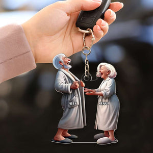 Personalized Gifts For Couple Keychain Funny Old Couple 02QHMH071224 - Keychains - GoDuckee