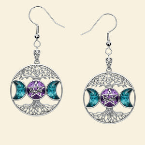 Triple Moon Tree Of Life Earrings, Personalized Gifts For Wicca Witch 03qhqn290725 - Earrings - GoDuckee