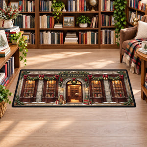 Cozy Bookstore Christmas Rug - Personalized Gifts For Book Lovers 02NAQN260926