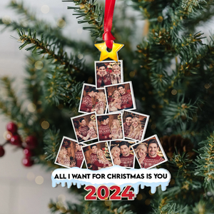 Personalized Gifts For Couple, Acrylic Couple Photo Christmas Ornament 05HUPU250924 - Ornament - GoDuckee