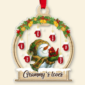 Gloves - Snowman Family, Personalized Ornament, Gifts For Family 02ACDT061123 - Ornament - GoDuckee