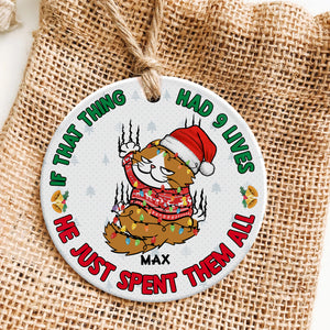 If That Thing Had 9 Lives - They Just Spent Them All, Personalized Ornament, Gifts For Cat Lovers - Ornament - GoDuckee