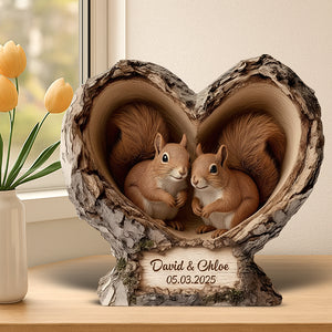 Squirrel Couple Acrylic Plaque – Personalized Gifts for Couple 04hyqn101225 - Shaped Plaques - GoDuckee