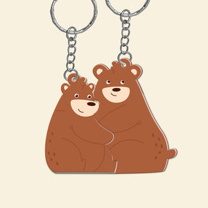 Personalized Bear Couple Keychains, Couple Gift - Keychains - GoDuckee