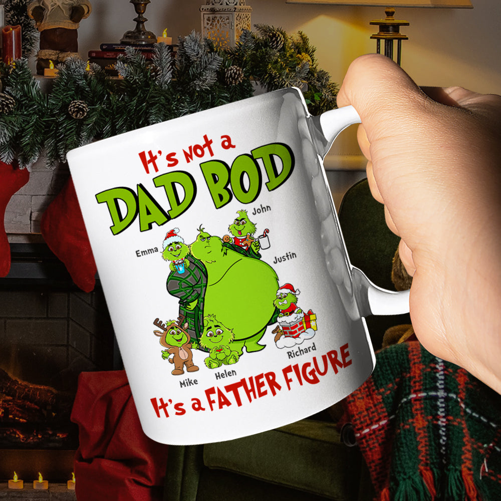 It'S Not A Dad Bod It'S A Father Figure, Gift For Dad, Personalized Mug, Green Dad And Kid Mug, Christmas Gift 04QHHN281123 - Coffee Mug - GoDuckee