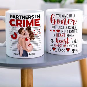 You Give Me A Boner- Gift For Couple-Personalized Coffee Mug - Coffee Mug - GoDuckee