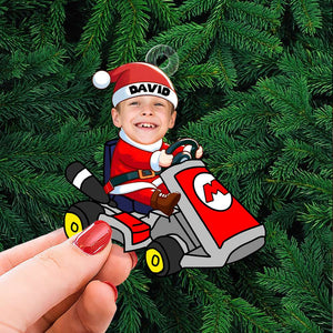 Personalized Custom Photo Gifts For Kid Driving Kart Acrylic Ornament 02OHTN151124 - Ornament - GoDuckee