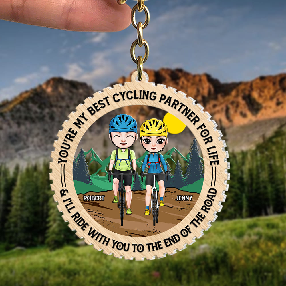 I'll Ride With You To The End Of The Road, Personalized Keychain, Valentine Gifts, Couple Gifts - Keychains - GoDuckee
