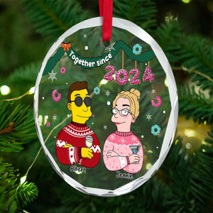 Personalized Gifts For Couple Christmas Crystal Ornament 03TOLU301024HG - Ornament - GoDuckee