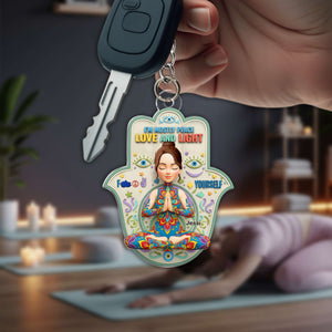 I’m Mostly Peace – Boho Soul Keychain - Personalized Gifts For Yoga Lovers 05NALU270625 - Keychains - GoDuckee