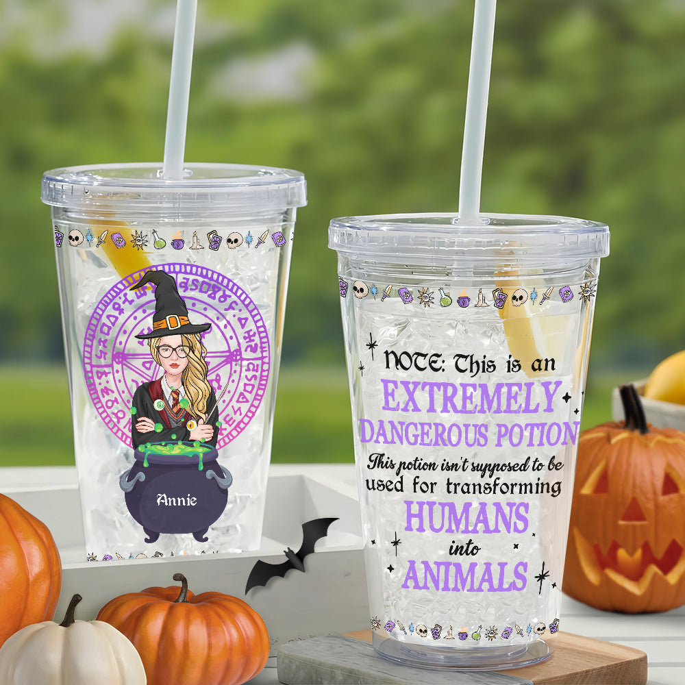 Gift For Witch Lover, Personalized Acrylic Tumbler, Witchcraft Halloween Tumbler, Halloween Gift 03HTHN010823TM - Tumbler Cup - GoDuckee