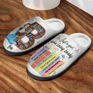 Just A Girl Who Loves Books, Personalized Home Slippers, Gift For Book Lovers - Shoes - GoDuckee