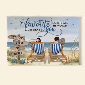 My Favorite You Is Next to Place In All The World, Couple On The Beach Canvas Poster - Poster & Canvas - GoDuckee