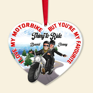 I Love My Motorbike, But You're My Favourite - Personalized Biker Ornament, Gift For Couple - Ornament - GoDuckee