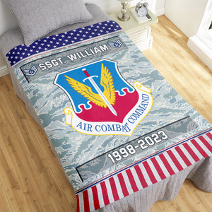 US Military Blankets - Rank Insignia & Division - Custom Name Gifts For Veteran, Soldiers - Blanket - GoDuckee