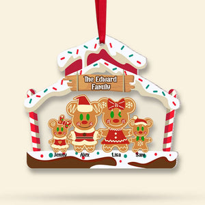 Personalized Christmas Gifts For Family Acrylic Ornament, Gingerbread 03KAMH120924 - Ornament - GoDuckee