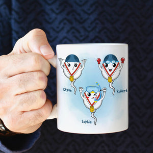 From Your Swimming Champions Personalized Funny Sperms Coffee Mug Gift For Dad - Coffee Mug - GoDuckee