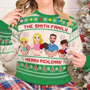 Personalized Christmas Gifts For Family Love Pickleball Ugly Sweater 01KAQN041024PA-Homacus