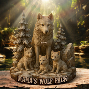 Personalized Gifts For Mama Wolf Acrylic Plaque Mama's Wolf Back 04XQQN030425 - Shaped Plaques - GoDuckee